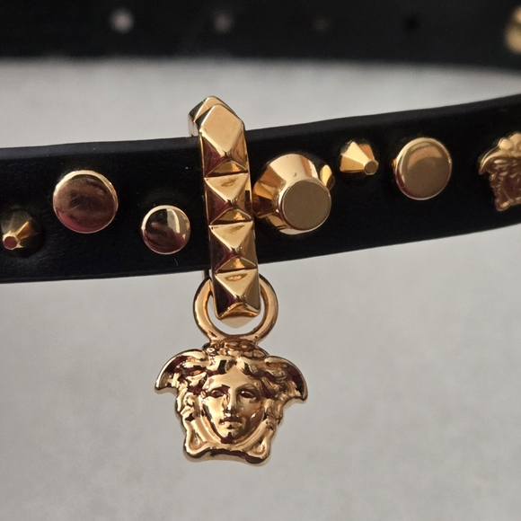 Versace Black and Gold Studded Choker Necklace - Picture 5 of 9